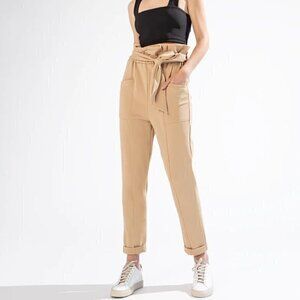 ONA by Yoon Chung Abbot Kinney Paperbag Pant In Sand High Rise Women's Size XL